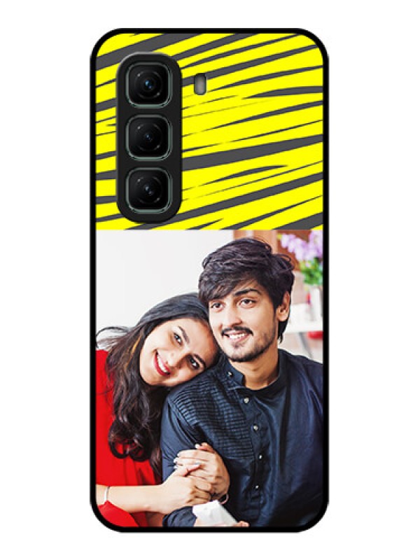 Custom Infinix Hot 50 5G Custom Glass Phone CaseYellow Abstract Design