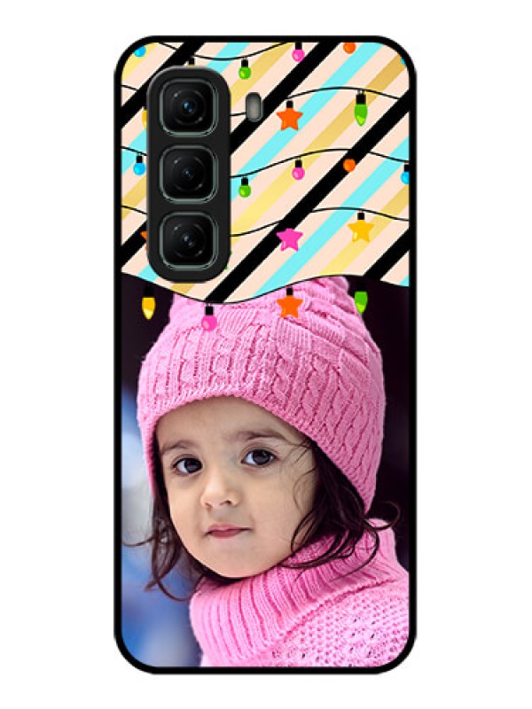 Custom Infinix Hot 50 5G Custom Glass Phone CaseLights Hanging Design