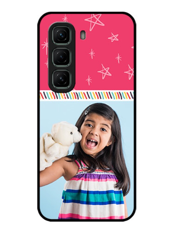 Custom Infinix Hot 50 5G Custom Glass Phone CaseLine Art Design