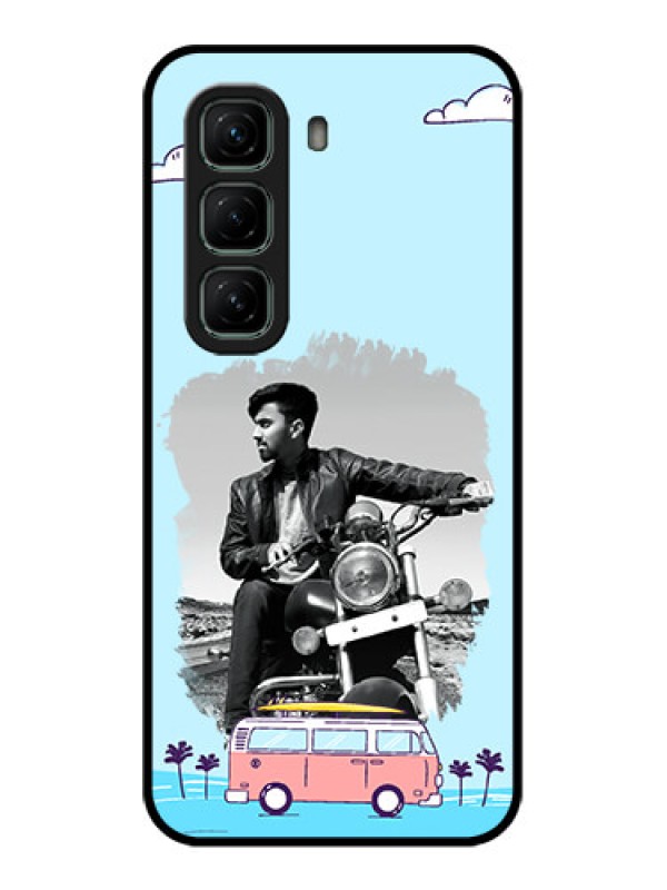 Custom Infinix Hot 50 5G Custom Glass Phone CaseTravel and Adventure Design