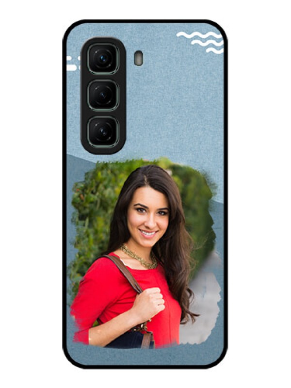 Custom Infinix Hot 50 5G Custom Glass Phone CaseGrunge Line Art Design
