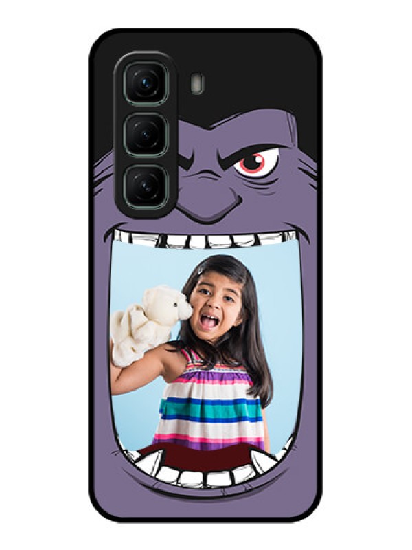 Custom Infinix Hot 50 5G Custom Glass Phone CaseAngry Monster Design