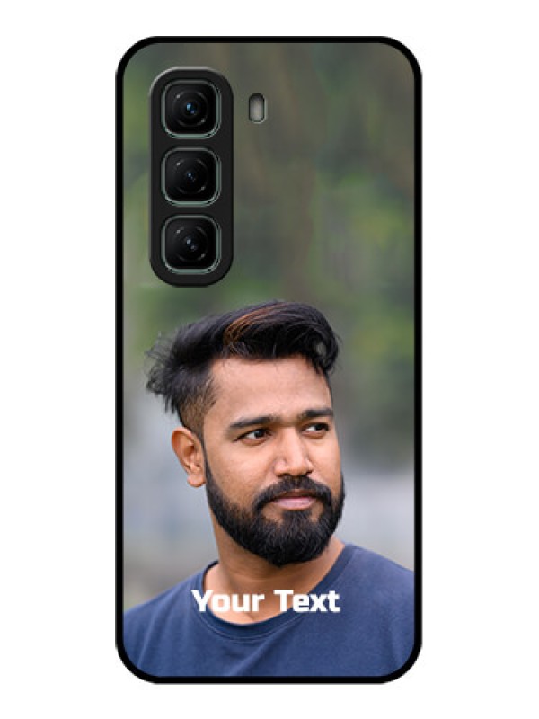 Custom Infinix Hot 50 5G Custom Glass Phone CasePhoto With Text Design