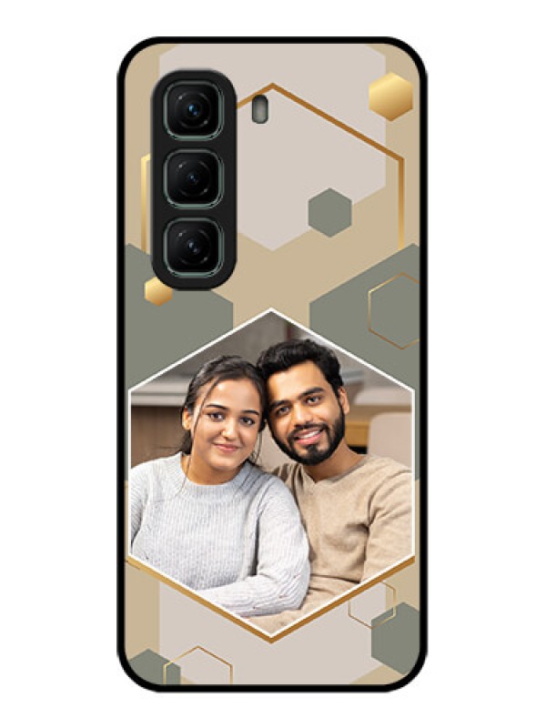 Custom Infinix Hot 50 5G Custom Glass Phone CaseStylish Hexagon Pattern Design
