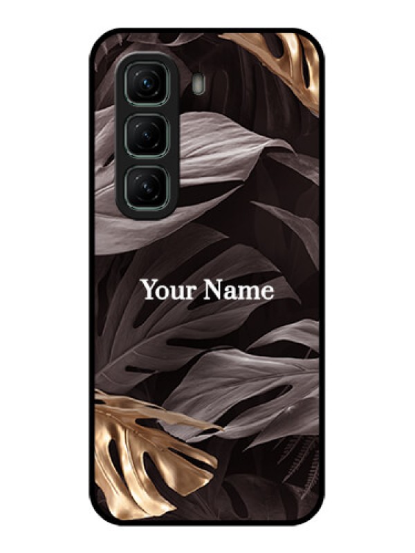 Custom Infinix Hot 50 5G Custom Glass Phone CaseWild Leaves Digital Paint Design