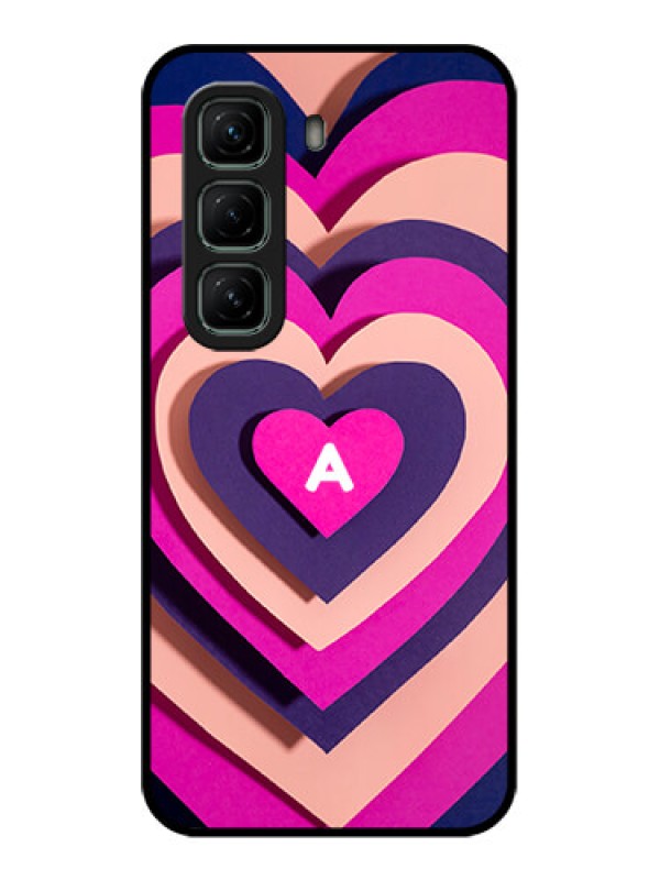 Custom Infinix Hot 50 5G Custom Glass Phone CaseCute Heart Pattern Design