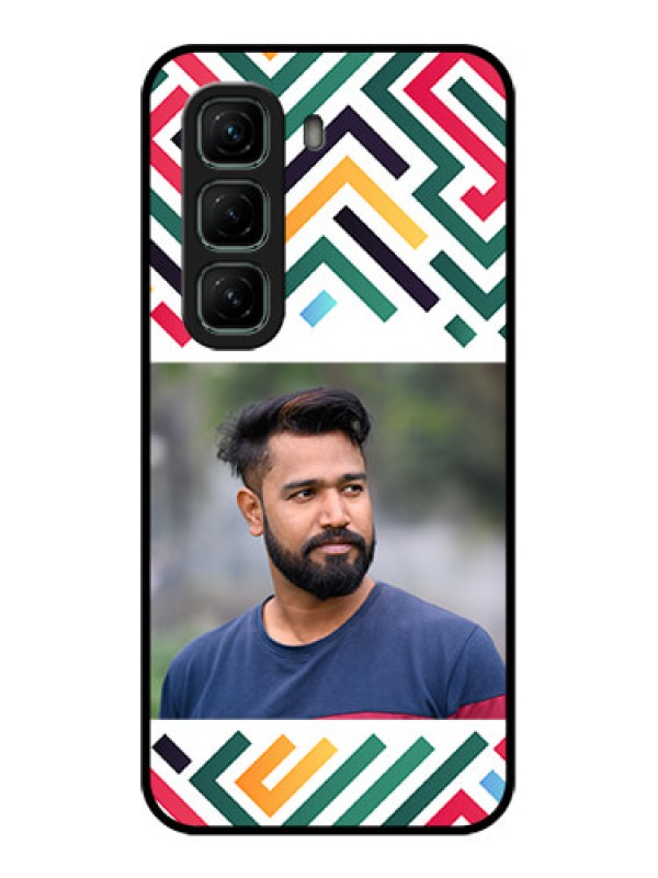 Custom Infinix Hot 50 5G Custom Glass Phone CaseColorful Maze Pattern Design