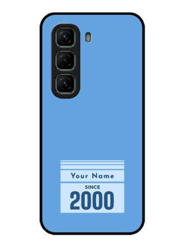 Custom Infinix Hot 50 5G Custom Glass Phone CaseCustom Year Of Birth Design