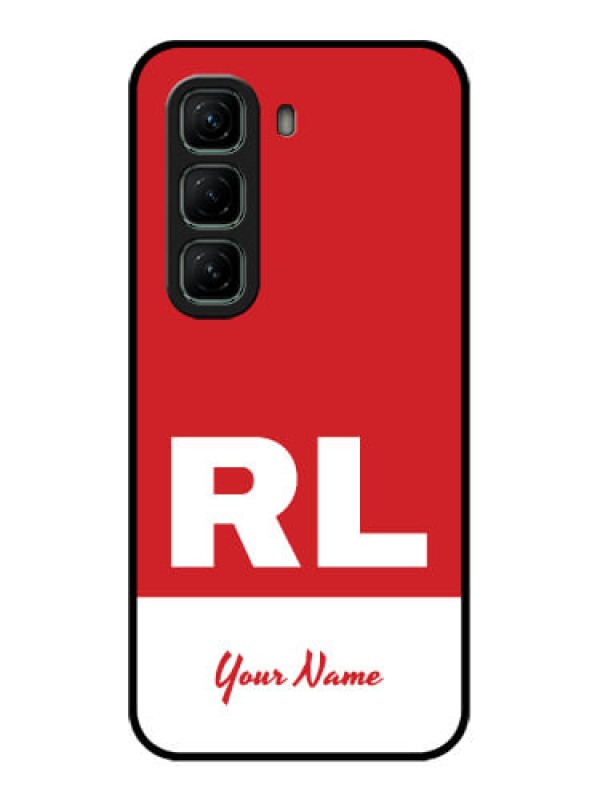 Custom Infinix Hot 50 5G Custom Glass Phone CaseDual Tone Custom Text Design