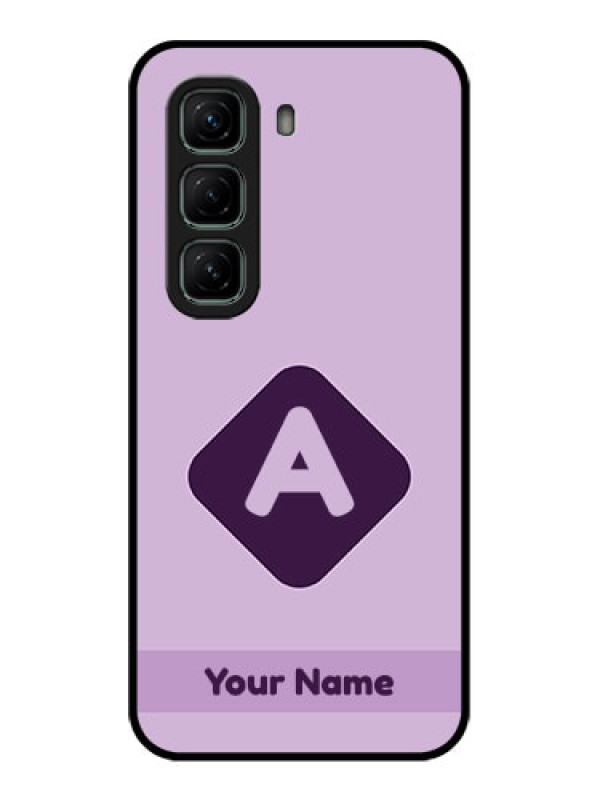 Custom Infinix Hot 50 5G Custom Glass Phone CaseCustom Letter In Curved Badge Design