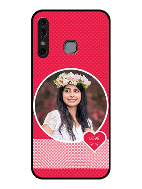Custom Infinix Hot 8 Custom Glass Phone Case - Pink Color Pattern Design