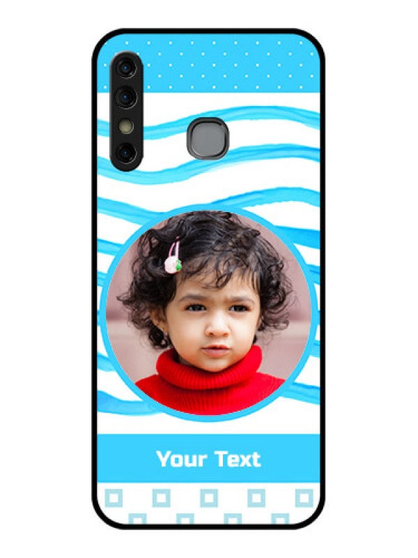 Custom Infinix Hot 8 Custom Glass Phone Case - Simple Blue Case Design