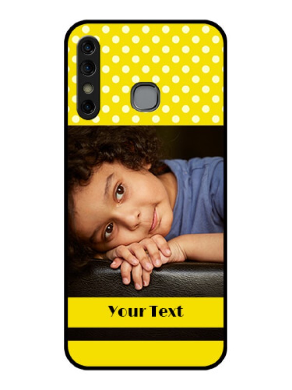 Custom Infinix Hot 8 Custom Glass Phone Case - Bright Yellow Case Design