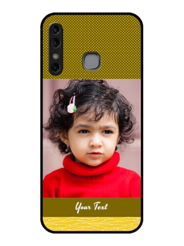 Custom Infinix Hot 8 Custom Glass Phone Case - Simple Green Color Design