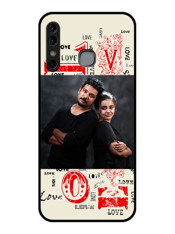 Custom Infinix Hot 8 Custom Glass Phone Case - Trendy Love Design Case