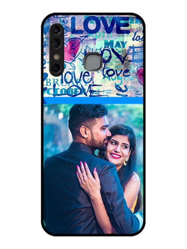 Custom Infinix Hot 8 Custom Glass Phone Case - Colorful Love Design