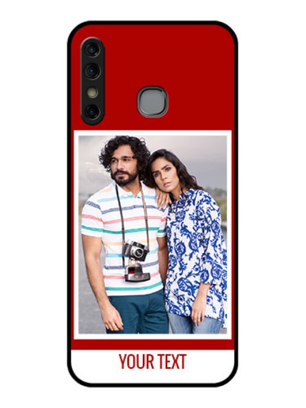 Custom Infinix Hot 8 Custom Glass Phone Case - Red Color Design