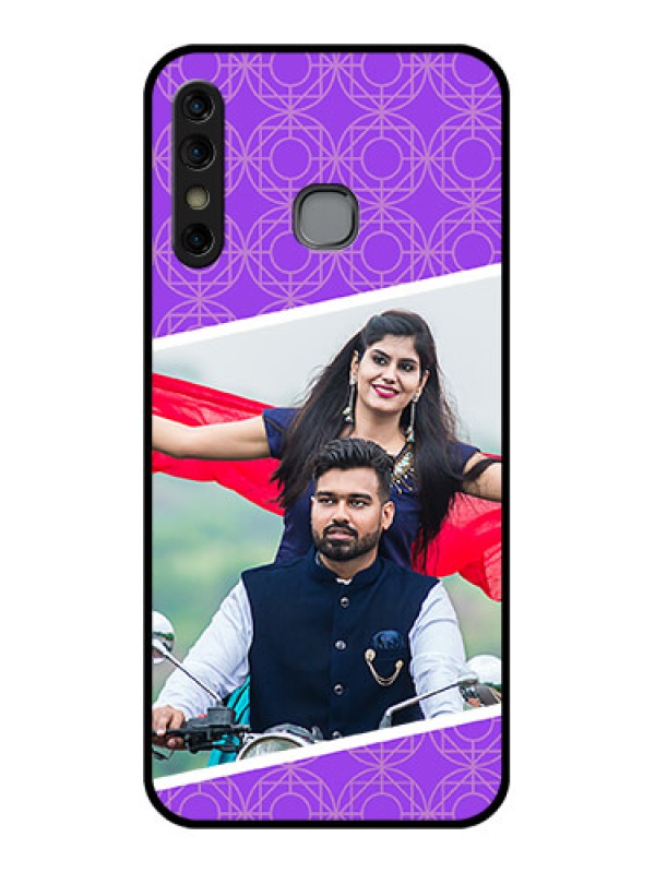 Custom Infinix Hot 8 Custom Glass Phone Case - Violet Color Pattern Design