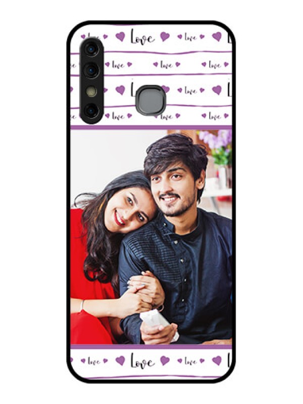 Custom Infinix Hot 8 Custom Glass Phone Case - Couples Heart Design