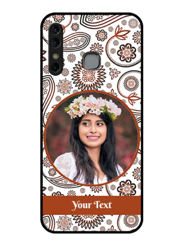 Custom Infinix Hot 8 Custom Glass Phone Case - Abstract Flower Design
