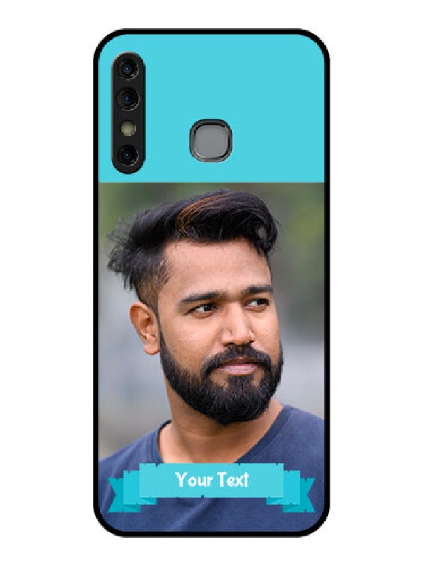 Custom Infinix Hot 8 Custom Glass Phone Case - Blue Color Design