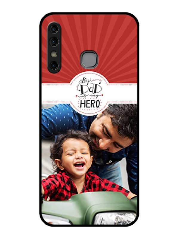 Custom Infinix Hot 8 Custom Glass Phone Case - My Dad Hero Design