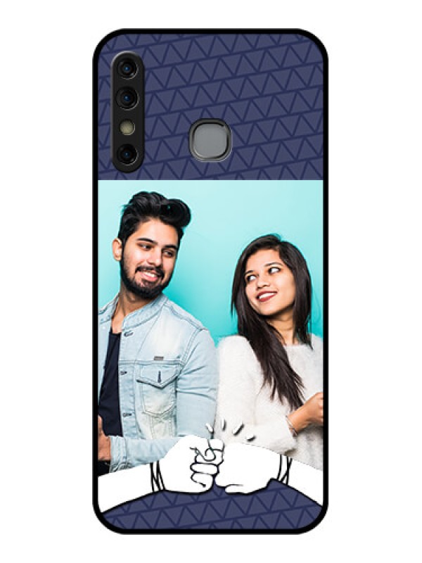 Custom Infinix Hot 8 Custom Glass Phone Case - With Best Friends Design