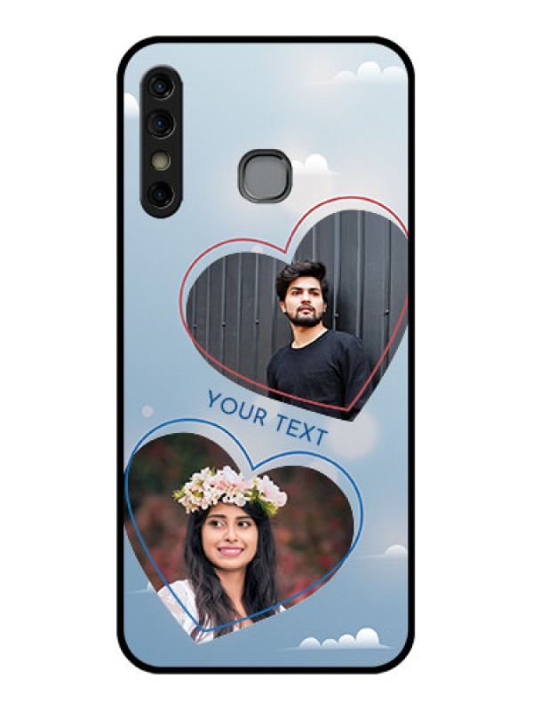 Custom Infinix Hot 8 Custom Glass Phone Case - Blue Color Couple Design