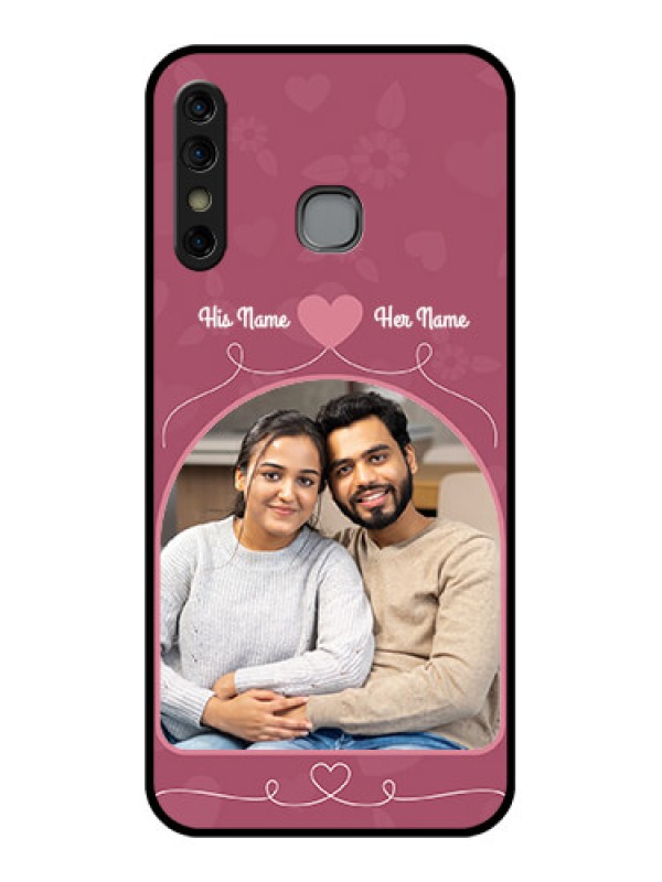 Custom Infinix Hot 8 Custom Glass Phone Case - Love Floral Design