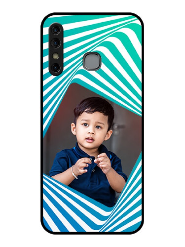 Custom Infinix Hot 8 Custom Glass Phone Case - Abstract Spiral Design