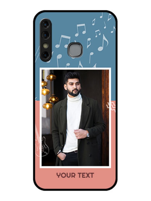 Custom Infinix Hot 8 Custom Glass Phone Case - With Color Musical Note Design