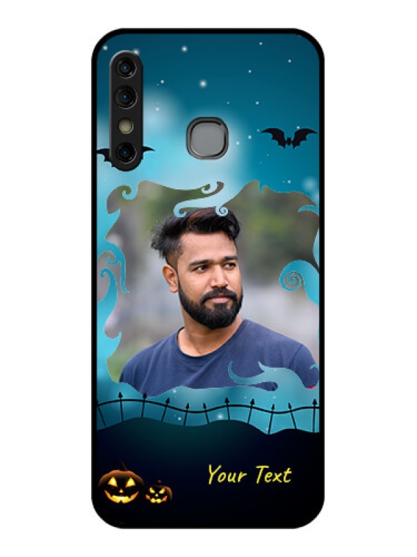Custom Infinix Hot 8 Custom Glass Phone Case - Halloween Frame Design
