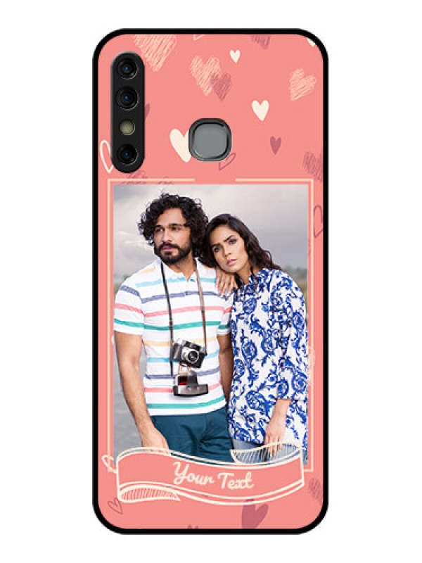 Custom Infinix Hot 8 Custom Glass Phone Case - Love Doodle Art Design
