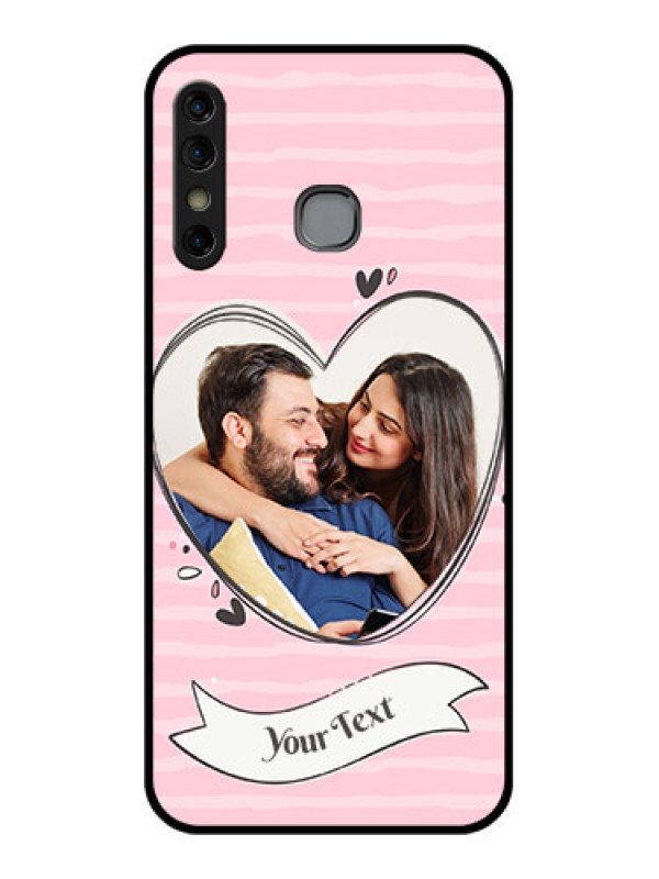 Custom Infinix Hot 8 Custom Glass Phone Case - Vintage Heart Design
