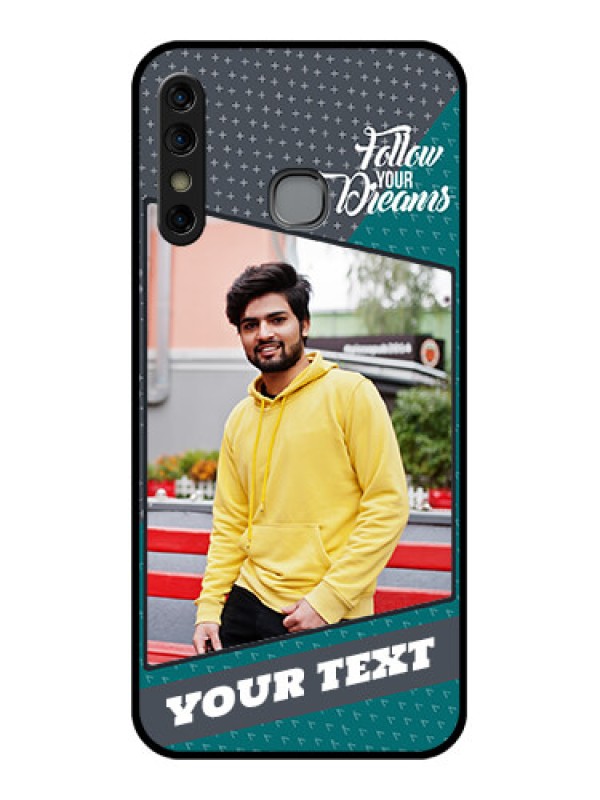 Custom Infinix Hot 8 Custom Glass Phone Case - Background Pattern Design With Quote