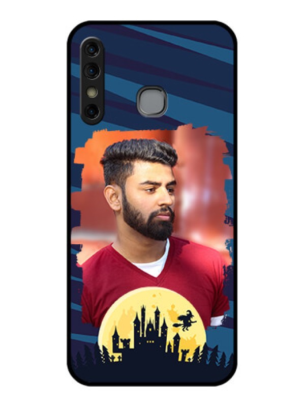 Custom Infinix Hot 8 Custom Glass Phone Case - Halloween Witch Design