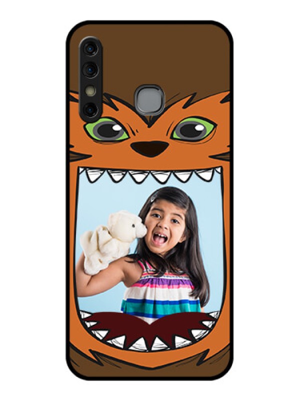 Custom Infinix Hot 8 Custom Glass Phone Case - Owl Monster Back Case Design