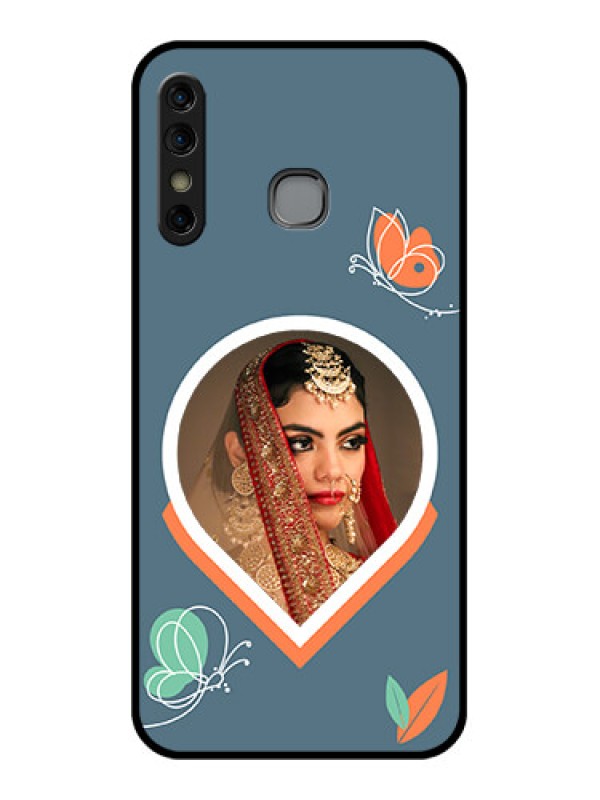 Custom Infinix Hot 8 Custom Glass Phone Case - Droplet Butterflies Design