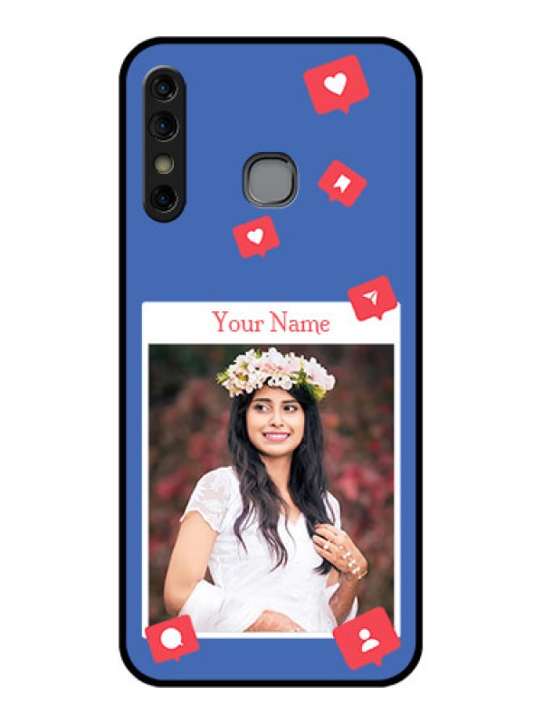 Custom Infinix Hot 8 Custom Glass Phone Case - Like Share And Comment Design