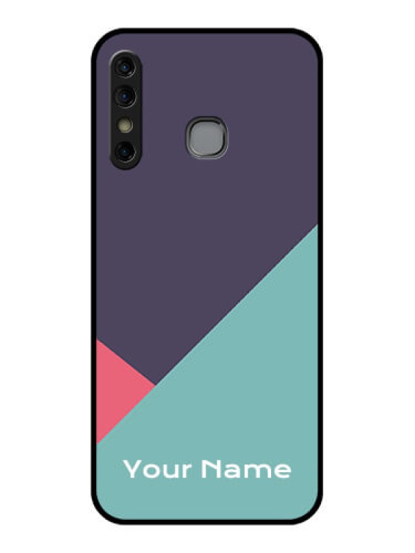 Custom Infinix Hot 8 Custom Glass Phone Case - Tri Color Abstract Design