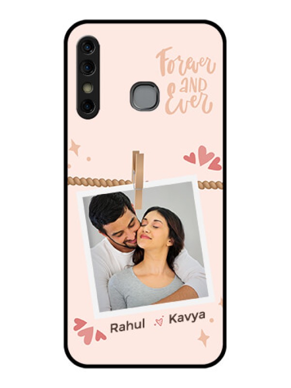 Custom Infinix Hot 8 Custom Glass Phone Case - Forever And Ever Love Design