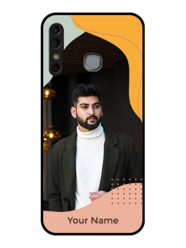 Custom Infinix Hot 8 Custom Glass Phone Case - Tri - Coloured Overlay Design