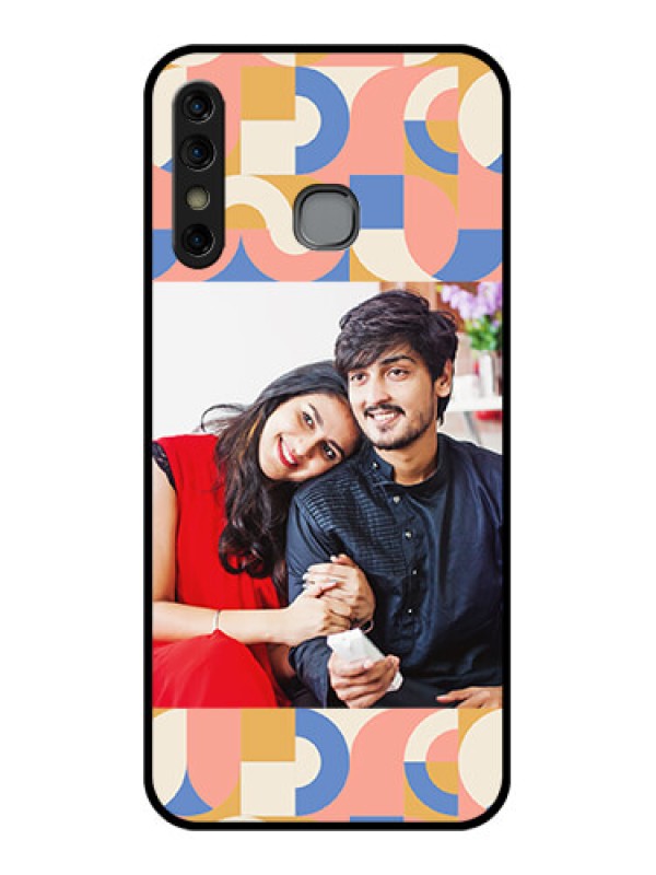Custom Infinix Hot 8 Custom Glass Phone Case - Semi - Circle Maze Pattern Design