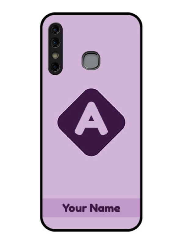 Custom Infinix Hot 8 Custom Glass Phone Case - Custom Letter In Curved Badge Design