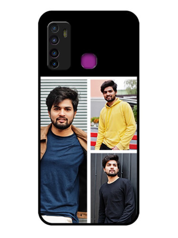 Custom Infinix Hot 9 Custom Glass Phone Case - Upload Multiple Picture Design