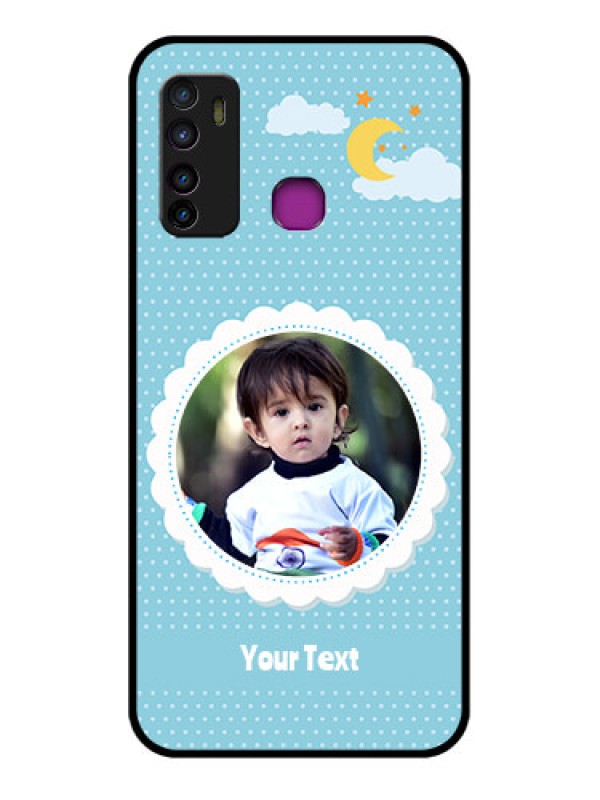 Custom Infinix Hot 9 Custom Glass Phone Case - Violet Pattern Design