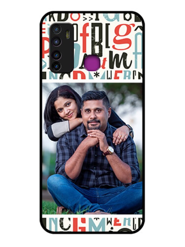 Custom Infinix Hot 9 Custom Glass Phone Case - Alphabet Design
