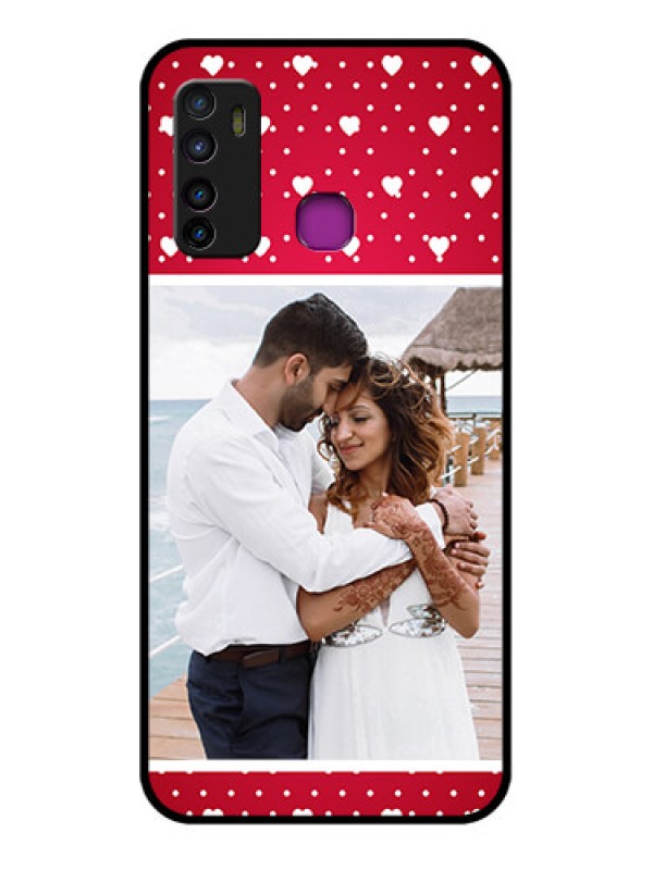 Custom Infinix Hot 9 Custom Glass Phone Case - Hearts Mobile Case Design