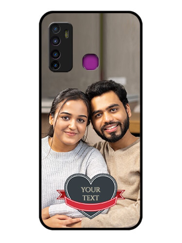 Custom Infinix Hot 9 Custom Glass Phone Case - Just Married Couple Design