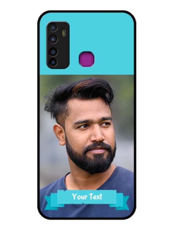 Custom Infinix Hot 9 Custom Glass Phone Case - Blue Color Design